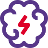 Energetic brain power for enhanced mind system icon