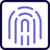Fingerprint scanning feature on digital screen software icon