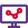 Computer software with point line diagram graph plot icon