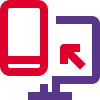 Computer to cell phone media sharing or mirroring software icon