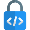 Encrypted programmable application system with padlock logotype icon