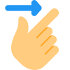 Single finger touch with slide right feature icon