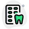 Dental medicine wrapper for toothache and inflammation isolated on a white background icon