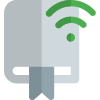 Downloading a book over to wireless Internet connectivity icon