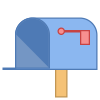 Caixa postal aberta bandeira pra baixo icon