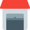 Small storage with facility for equipment layout icon