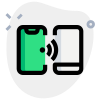 Mobile data transfer from one phone to another phone icon