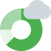 Donut chart infographics on the cloud network icon