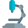 Microscope with probe connected for extra magnification facility icon