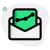 Line chart report shared via mail with organization icon