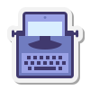 Schreibmaschine mit Tablet icon
