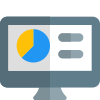 Desktop web app dashboard viewed on monitor screen icon