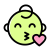Baby blowing a kiss emoji for chat conversation icon
