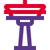 Space tower for signal, communication and broadcasting. icon