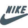 Nike an american multinational corporation - footwear, apparel, equipment, accessories, and services icon