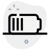 Medium battery power level indication isolated on a white background icon