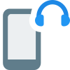 Mobile phone with headphone connectivity wirelessly logotype icon