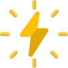 Thunder bolt sign used for electrical power icon