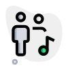 Music shared on a web messenger by group of family members icon