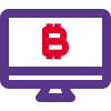 Desktop bitcoin mining application for computer layout icon
