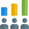 Analytic candidate poll bar graph result statistics icon