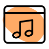 Music collection of wide genre available online icon