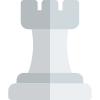 Chess castle piece isolated on a white background icon