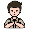 man-officers-teacher-greeting-sawasdee-Thailand-welcome-gesture icon