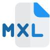 An MXL file is a compressed music score for music composition and notation icon