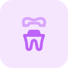 Capping of a tooth or dental crown isolated on a white background icon