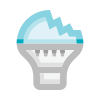 Broken lightbulb icon