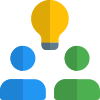 Sharing ideas together with lighting bulb logotype icon