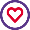 Heart shape logotype for smartwatches for measuring pulse rate icon