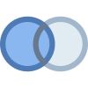 Mengendiagramm Schnittmenge & Differenzmenge links icon