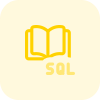 SQL programming and guide book isolates on white background icon