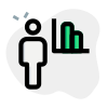 Bar graph chart of the employee sharing the graph icon