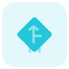 Side road to front joining the intersection icon