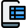 Portable spreadsheet table format on a smartphone icon