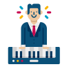 professioni-musicista-esterno-uomini-diversità-flaticons-flat-icone-piatte icon