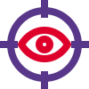 Live target of audience for web traffic with eye on crosshair icon