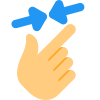 Zoom out function with two fingers inward direction swipe icon