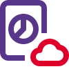 Pie chart file records cloud storage logotype icon