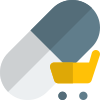 Purchasing the medicine from a Pharmacy isolated on a white background icon