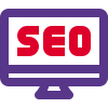 Seo enhancement of web content on desktop computer icon