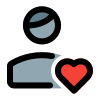 Favorite user profile picture with heart logotype icon