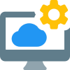 Cloud computing software setting on personal computer icon