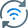 Wireless internet connectivity with application update icon