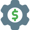 Money application management setting cog wheel logotype icon