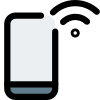 Mobile phone with wifi strength and connectivity icon