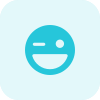 Grinning with wink pictorial representation emoji face icon